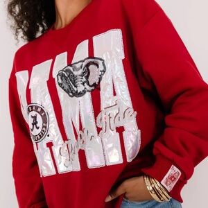 Queen Of Sparkles Alabama Metallic Long Sleeve Sweatshirt